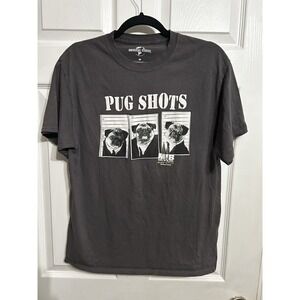 Universal Studios M Pug Shots T-Shirt Men in Black Cotton Tee Short Sleeve Shirt